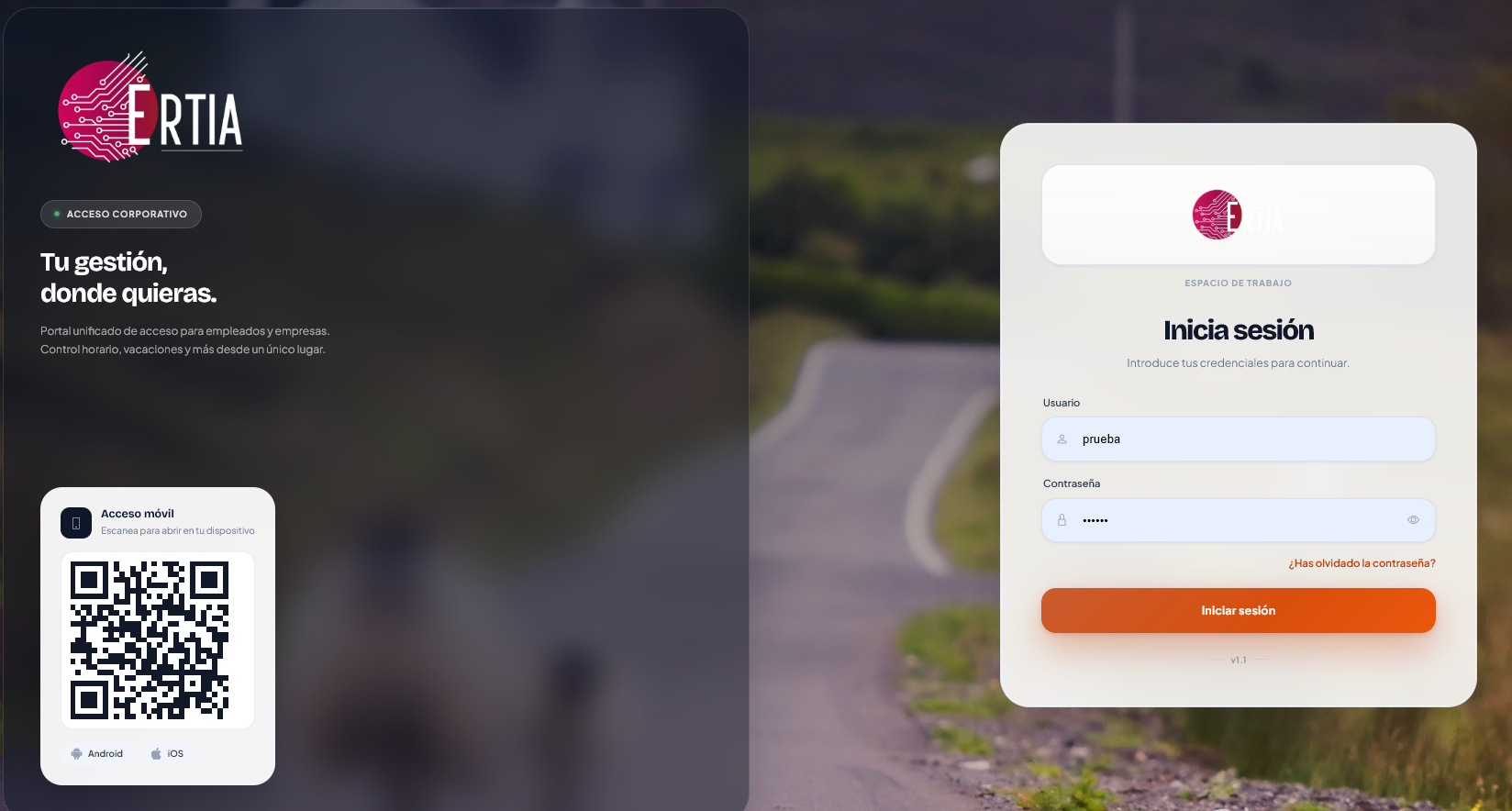 Portal de acceso ERTIA RRHH